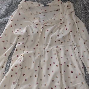 Size 12 A line ModCloth dress with tie and polka dots